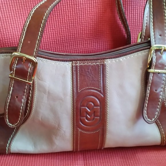 MARINO ORLANDI Italian Leather shoulder bag Pale Plum & Brown - Picture 4 of 12